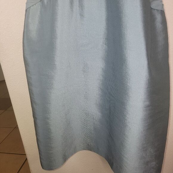 Adrianna Papell Sleeveless Grecian Style V-Neck Silk Dress Size 10 - Picture 4 of 10